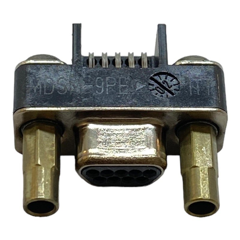 MDSM-9PE  MDSM-9PE-Z10-VR25 ITT 9 Position Female Micro D Sub Connector 90 Degree