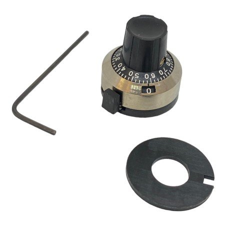 Hongmin 0-90 Scale Black Vernier Knob D:22.5mm Sh:6.35mm