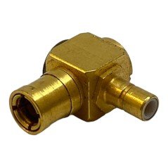 SMB (F) To SMB (M) Right Angle Gold Plated Coaxial Converter Adapter