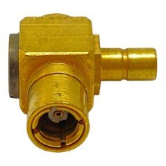SMB (F) To SMB (M) Right Angle Gold Plated Coaxial Converter Adapter