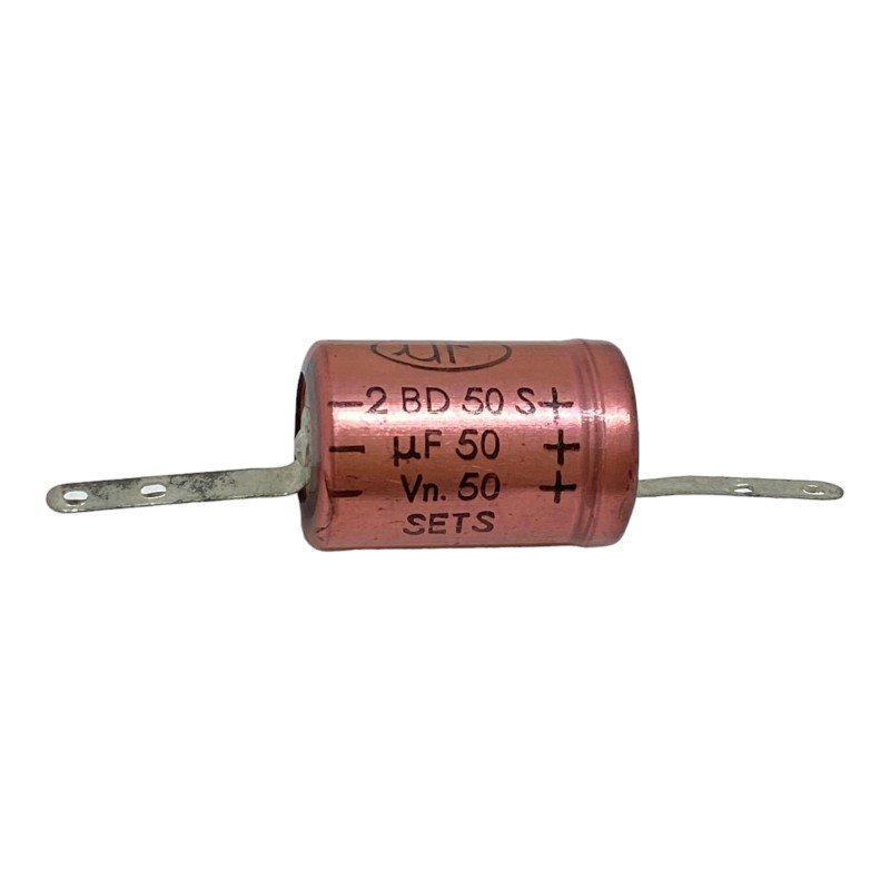 50uF 50V Axial Fixed Electrolytic Capacitor Microfarad 26.5x16.75mm