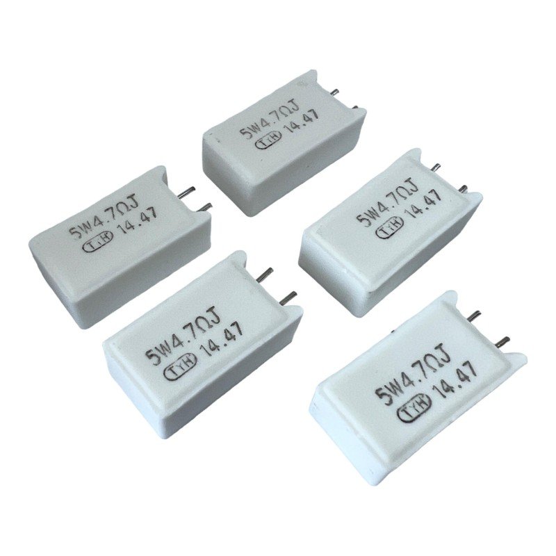 Ceramic Resistor 4.7Ohm 4R7 5W 4R7 TYH J 26x9mm [QTY:5]