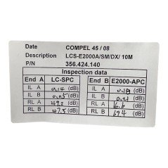 LC-SPC E2000-APC DUPLEX PATCH CORD FIBER OPTIC CABLE COMPEL L:10M