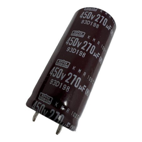 Nippon KMR Electrolytic Capacitor 270uF 450V 105C 55x23mm 2000 Hrs - 105°C