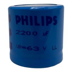 2200uF 63V 105C Electrolytic Capacitor Philips 30x30mm