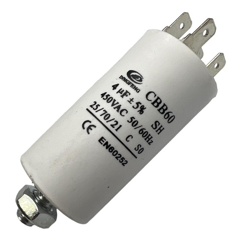 Capacitor Motor Run Faston 4uf 450Vac 5% CBB60