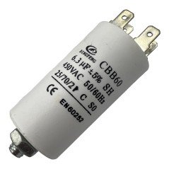 Capacitor Motor Run Faston 6.3uf 450Vac 5% CBB60