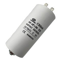 Capacitor Motor Run Faston 40uf 450Vac 5% CBB60