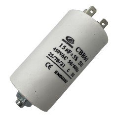 Capacitor Motor Run Faston 15uf 450Vac 5% CBB60