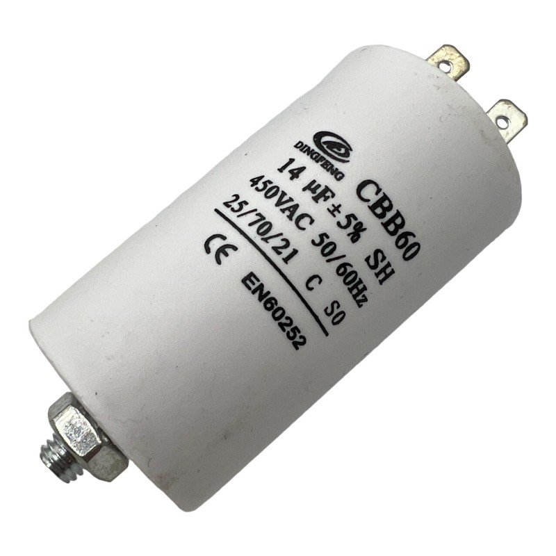 Capacitor Motor Run Faston 14uf 450Vac 5% CBB60