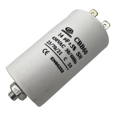 Capacitor Motor Run Faston 14uf 450Vac 5% CBB60