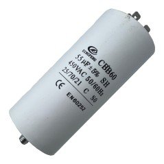 Capacitor Motor Run Faston 55uf 450Vac 5% CBB60
