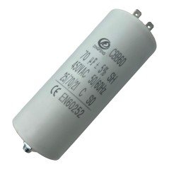 Capacitor Motor Run Faston 70uf 450Vac 5% CBB60