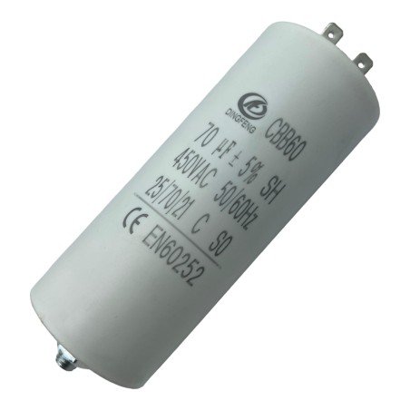 Capacitor Motor Run Faston 70uf 450Vac 5% CBB60