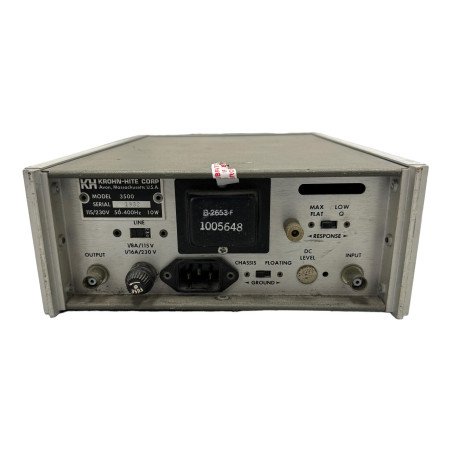 3500 Krohn Hite Filter Bandpass Tunable 20hz-200Khz BNC