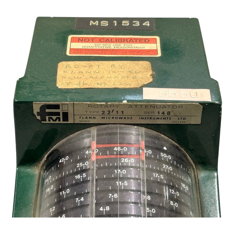 22/11 FMI Waveguide Rotary Variable Attenuator 0-50DB 26.5-40GHZ WR-28 WR28 sn148