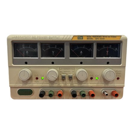 GPC-3030 GW Instek  High-current triple-output DC power supply with analog display 0-30 VDC 5 VDC