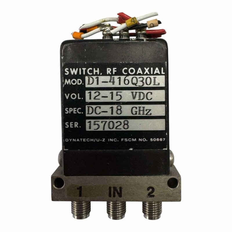 D1-416Q30L Dynatech Coaxial Switch 12-15V DC-18Ghz 1P2T SMA