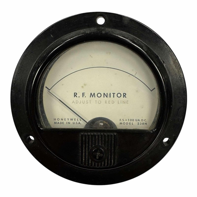 R.F. MONITOR Panel Meter F.S.100 UA.D.C Model 53RN HONEYWELL