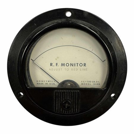 R.F. MONITOR Panel Meter F.S.100 UA.D.C Model 53RN HONEYWELL