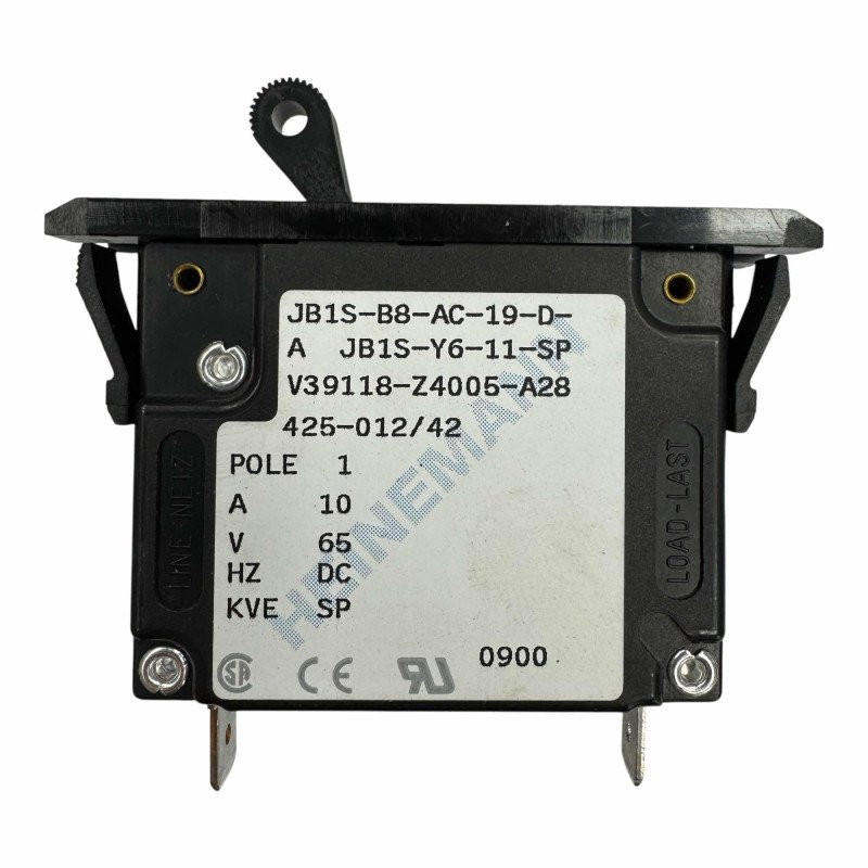 JB1S-B8-AC-19-D-A Eaton Circuit Breaker 10A 65V 1 Pole JB1S-Y6-11-SP