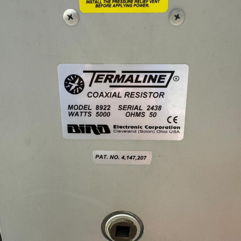 8922 Bird Dummy Load Termination 5000W DC-1000Mhz 1-5/8 EIA S/N:2438