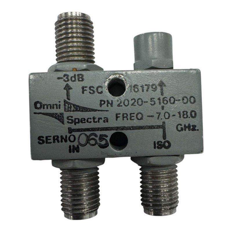 2020-5160-00 Omni Spectra Quadrature Hybrid Coupler, 3 dB, 7-18 GHz