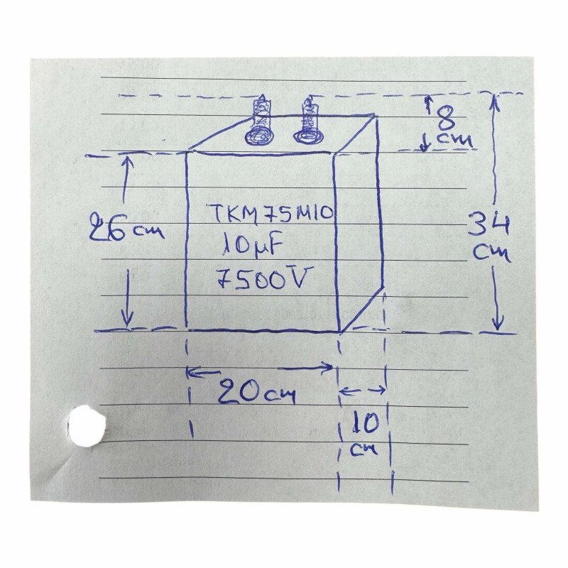 TKM75M10 Paper In Oil Capacitor Non-PCB 10uf 7500V