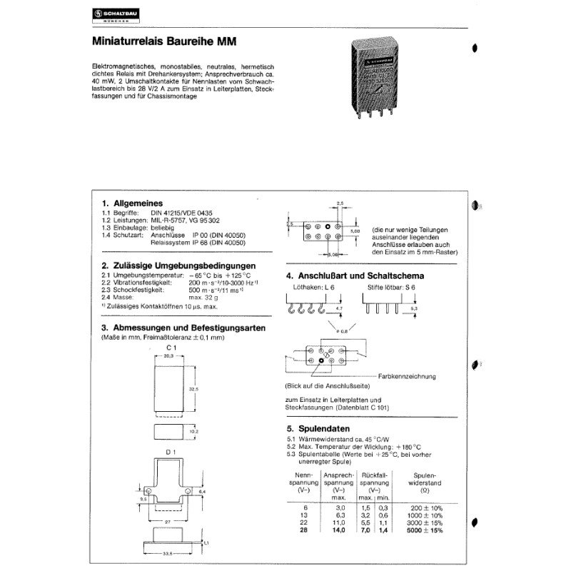 MM28K3L6-3 MM28K3L63 Schaltbau Relay Electromagnetic 5K 5945-12-159-8684