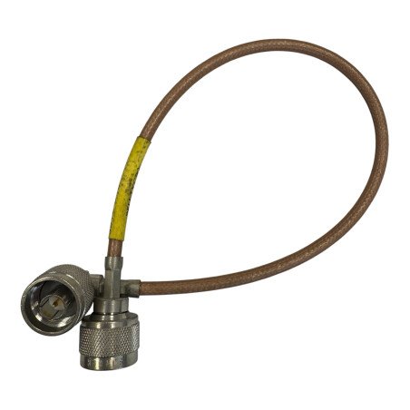 Huber Suhner Coaxial Cable RF Assembly RG142 N Type Male to 90° 36cm