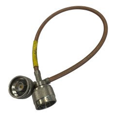 Huber Suhner Coaxial Cable RF Assembly RG142 N Type Male to 90° 36cm
