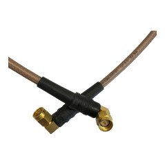 Huber Suhner Coaxial Cable RF Assembly RG142 SMA Male 90° 90cm