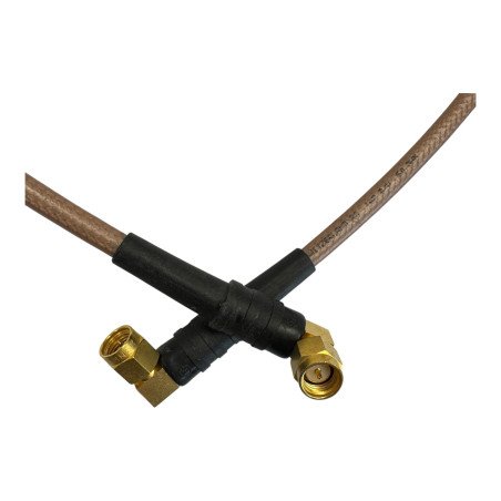 Huber Suhner Coaxial Cable RF Assembly RG142 SMA Male 90° 90cm