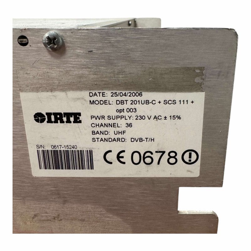 DBT201UB-V IRTE SCS111 OPT3 TV DVB-T/H UHF Transmitter