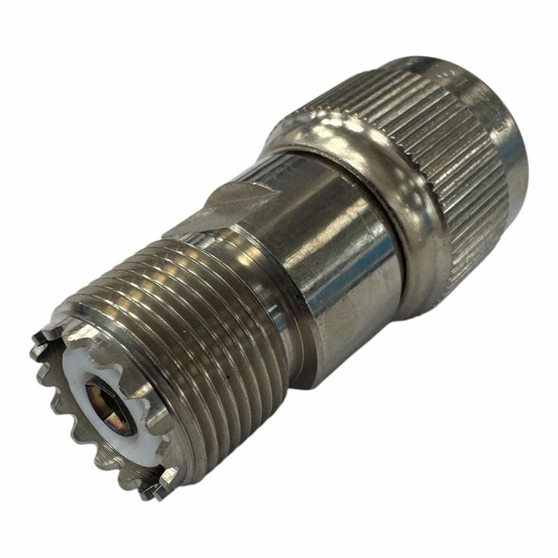R191731000 UG-146/U Radiall Coaxial Adapter N type Male to SO-239 UHF (f)