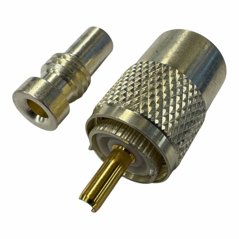 V7503 Ultimax RF Coaxial Connector Silver Plated UHF Male PL-259 For RG-58/RG-213 Cables