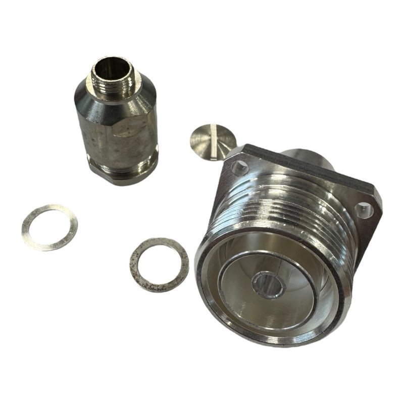 CPE Coaxial Connector Chassis Mount 4-Hole 7/16 Female For RG-214