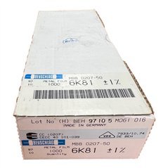 Beyschlag Metal Film Resistor MBB 0207 6.81 kohm 6K81 1/2W 1% QTY:1000