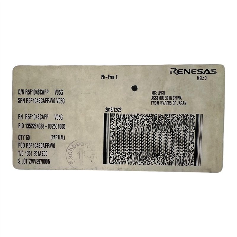 R5F104BCAFP Renesas Integrated Circuits 16-Bit Microcontroller QTY:50