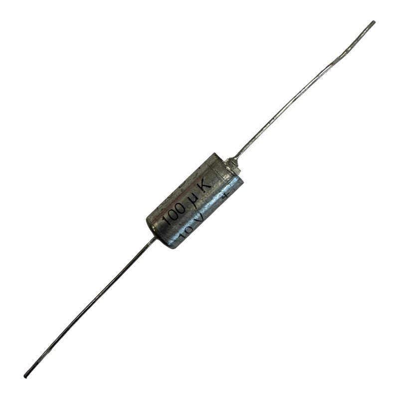 150D Sprague Tantalum Capacitor Axial 100uf 10V 10% 17x7mm