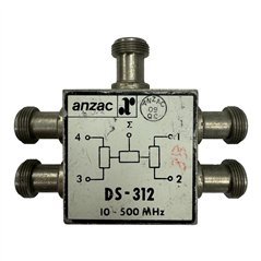 DS-312 Anzac Coaxial Power Divider Combiner 4-Way N type 10-500Mhz