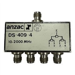 DS-409-4 Anzac Coaxial Power Divider Combiner 4-Way TNC (f) 10-2000Mhz
