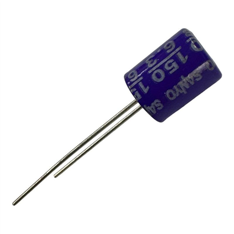 Sanyo SH Electrolytic Capacitor Radial 150uf 6.3V 105c 10x8mm