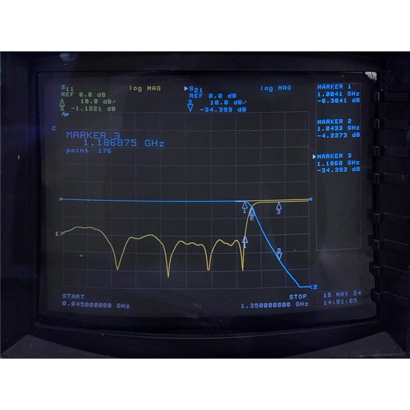 TLC1000-5EF2 Telonic Tubular Lowpass Filter LPF N type 1000Mhz