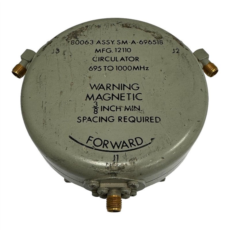 80063 SM-A-696518 Coaxial Circulator 695-1000Mhz Vswr -17.5db Isol -17.7db Loss 0.5db