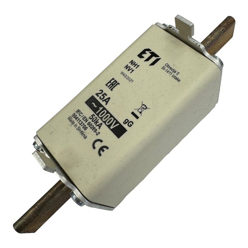 004113706 ETI NH1 NV1 Fuse Link 25A 1000V 50kA