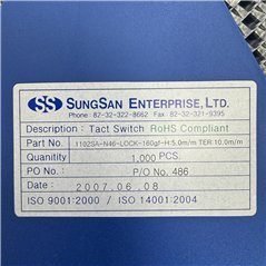 1102SA-N46-LOCK Sungsan Tactile Switch 5.0mm 160gf QTY:1000