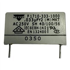 F1710-333-1000 VISHAY Vishay Safety Film Capacitor Polypropylene (PP) 0.033uF 300V 26x15x6mm