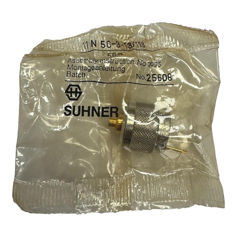 11N 50-3-13/133 Huber Suhner Connector Coaxial N type (Male) for EZ-141-TP-M17, MULTIFLEX-141