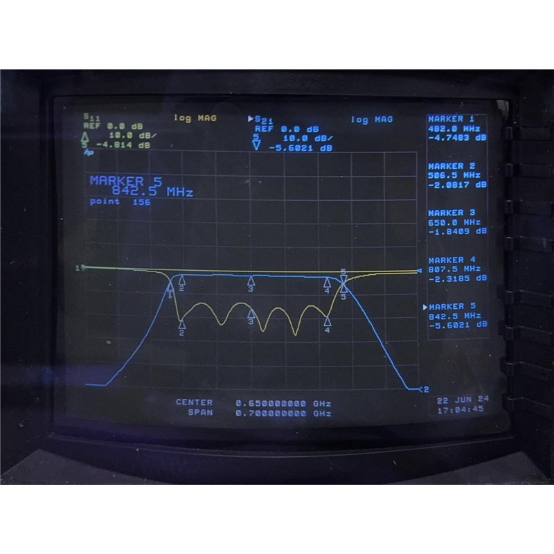 8B250-650/X300-0P/0 K&L Microwave RF Filter Bandpass BPF CF 650Mhz 500-810Mhz